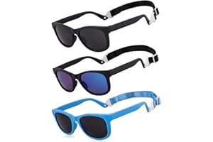 MAXJULI Baby Infant Sunglasses Safe, Soft, With Adjustable Strap 0-24 Months BPA Free 7002