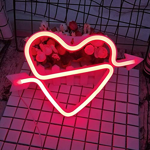 Neon Heart Signs Led Neon Lights up Sign Decorative Neon Wall Light for