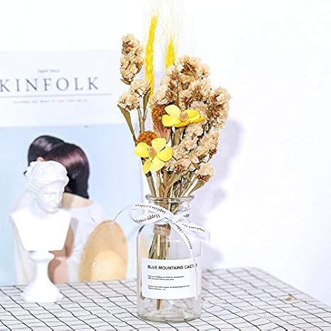 Amazon プリザーブドフラワー 造花 花瓶付き 手作り 光触媒 枯れない花 小物 雰囲気 女性 感謝 家庭 お礼 風水 自宅用 店舗装飾用 きれい 可愛い 記念日 母の日 プレゼント 飾り 壁掛け 造花 オンライン通販