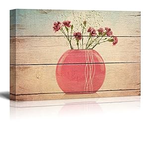 Pink vase Holds Purple and Maroon Flowers Pastels...