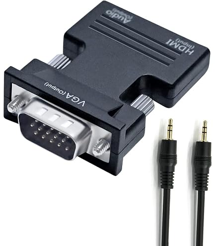 Lot De 5 Adaptateurs HDMI Vers VGA Plaqué Or - Convertisseur Pour PC, Moniteur, Projecteur - Résolution 1080p - 11