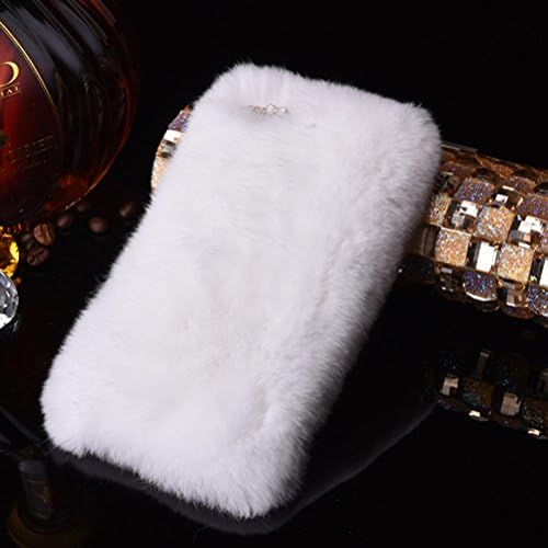 iPhone 7 Plus Case,Juliu Winter Soft Warm Plush Rabbit Hair Fur Case with Cute Bowknot Handmade Decorative Case Cover for Iphone 7 Plus 5.5inch (White)
