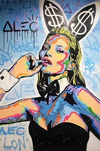 ALEC Monopoly Kate Moss,Wall Art Home Wall Decorations for Bedroom Living Room Oil Paintings Canvas Prints-1160 (Unframed,24x36inch)