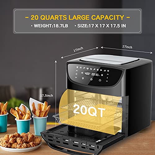 Gevi Air Fryer Oven, 6 Slice Rotisserie Dehydrator Toaster Oven Combo