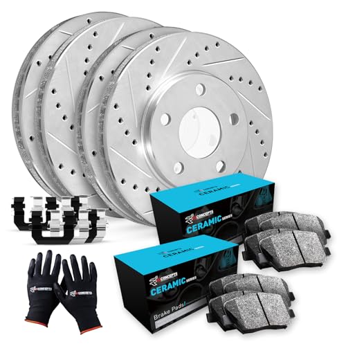 Photo 1 of R1 Concepts Front and Rear Brakes and Rotors| Hardware Included| Front and Rear Ceramic Brake Pads and Rotors Kit| Fits 2010-2012 Acura RDX; 2007-2016 Honda CR-V