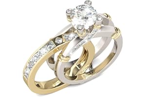 Jeulia Diamond Band Rings for Women cz Sterling Silver Interchangeable Ring Sets Wedding Engagement Anniversary Promise Ring Bridal Sets
