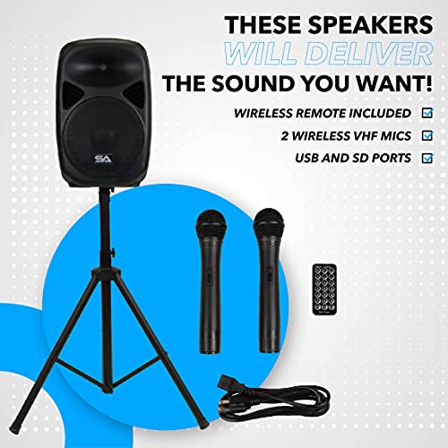 Seismic Audio RSG12 Powered 12" PA Speaker Rechargeable with 2