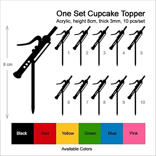 TA1069-Bassoon-Music-Instrument-Silhouette-Party-Wedding-Birthday-Acrylic-Cupcake-Toppers-Decor-10-pcs