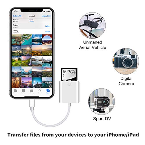 SD Card Reader for iPhone/iPad/Camera,Trail Camera viewer Micro SD Card Adapter Support iOS System Portable Memory Card Reader is a Witness to Your Good Times(White)
