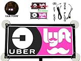 Uber Lyft Glow Driver Sign Logo Lit (SUCTION CUPS)(2 DAYS DELIVERY)