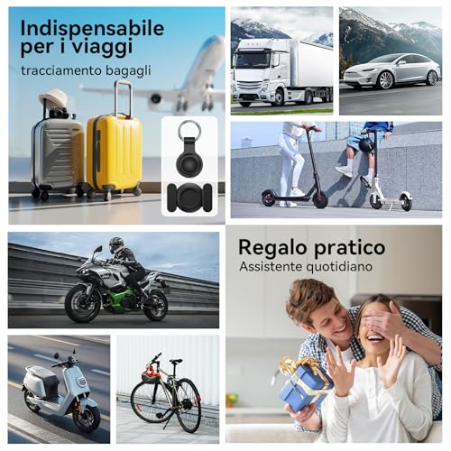 CMINGKEJI Car GPS Tracker, GPS Tracker for Car, Air Tracker GPS Android and iOS Without Subscription, Ultra Long Autonomy, IP68 Waterproof, Super Magnetic Smart Tag for Motorcycle, Bike (Black)
