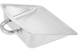 LOLIPPYY Heavy Duty Stainless Steel Dustpan Handheld Thickened Metal Shovel for Kitchen Bathroom Garage