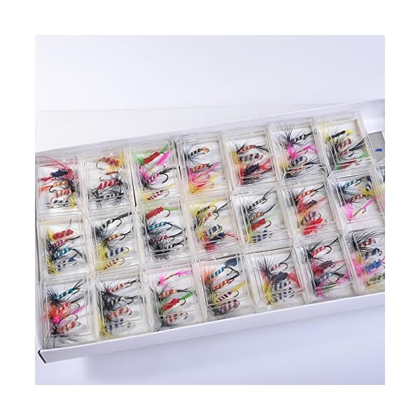 BLISSWILL-96Pcs-Fly-Fishing-Lures-Dry-Flies-Set-Floating-Flies-Hooks-for-Bass-Salmon-Trout