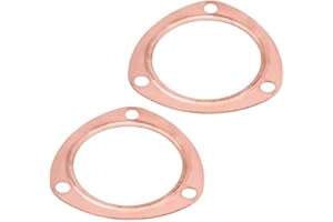 Exhaust Gaskets, 2pcs 3inch Copper Header Exhaust Collector Gaskets Reusable for SBC 302 350 454 383 Header Collector Gaskets