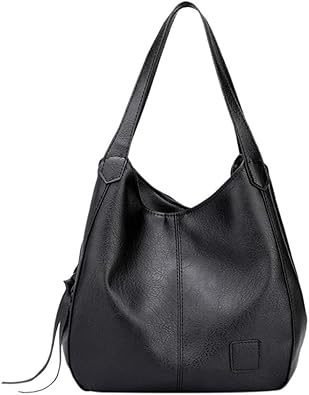 large black leather hobo bag