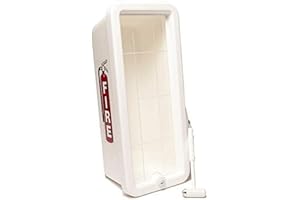 CATO 11001-H White Plastic Chief Fire Extinguisher Cabinet for 10 lb. Extinguisher, with Hammer and Cylinder Lock