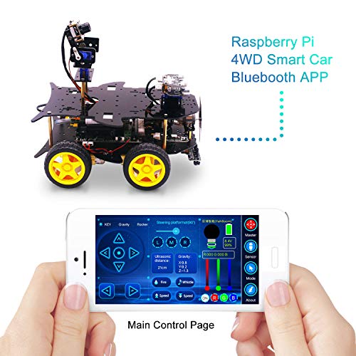 Yahboom Ultimate Starter Kit for Raspberry Pi 3 B+ HD Camera Programmable Smart Robot Car Kit with 4WD Electronics Education DIY Kit for Teens （Raspberry Pi not Include） - Thumbnail 5