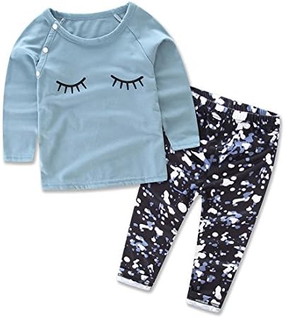 samgani baby Baby Girls Fashion Clothes Set Long Sleeve T-Shirt Tops + Pants Kids Cotton Outfits (90)