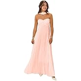 Hjindpr Chiffon Bridesmaid Dresses with Scarf 2026 Strapless Pleated Wedding Party Dress for Women A Line Flowy Evening Gowns