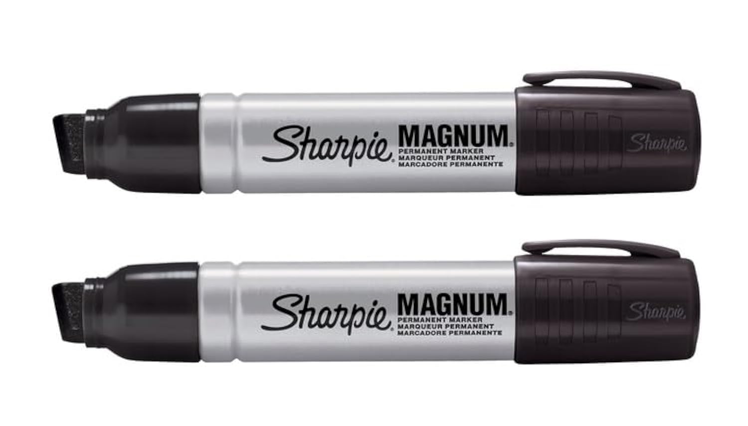 Sharpie Pro Magnum Large Jumbo Permanent Markers - Pack of 2 - Extra Wide Chisel Wedge Tip - Black Ink