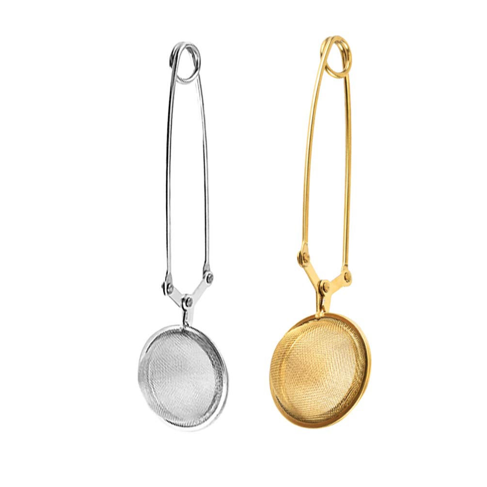 2pcs Stainless Steel Mesh Strainer Small Colander Sieve Sifters Sugar Duster Flour Duster Wand Powder Colander Round Flour Sieve Strainer for Sugar Flour and Spices