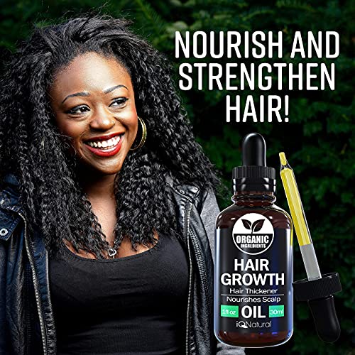 IQ Natural Hair Growth Oil Serum for Women and Men, Jamaican Black