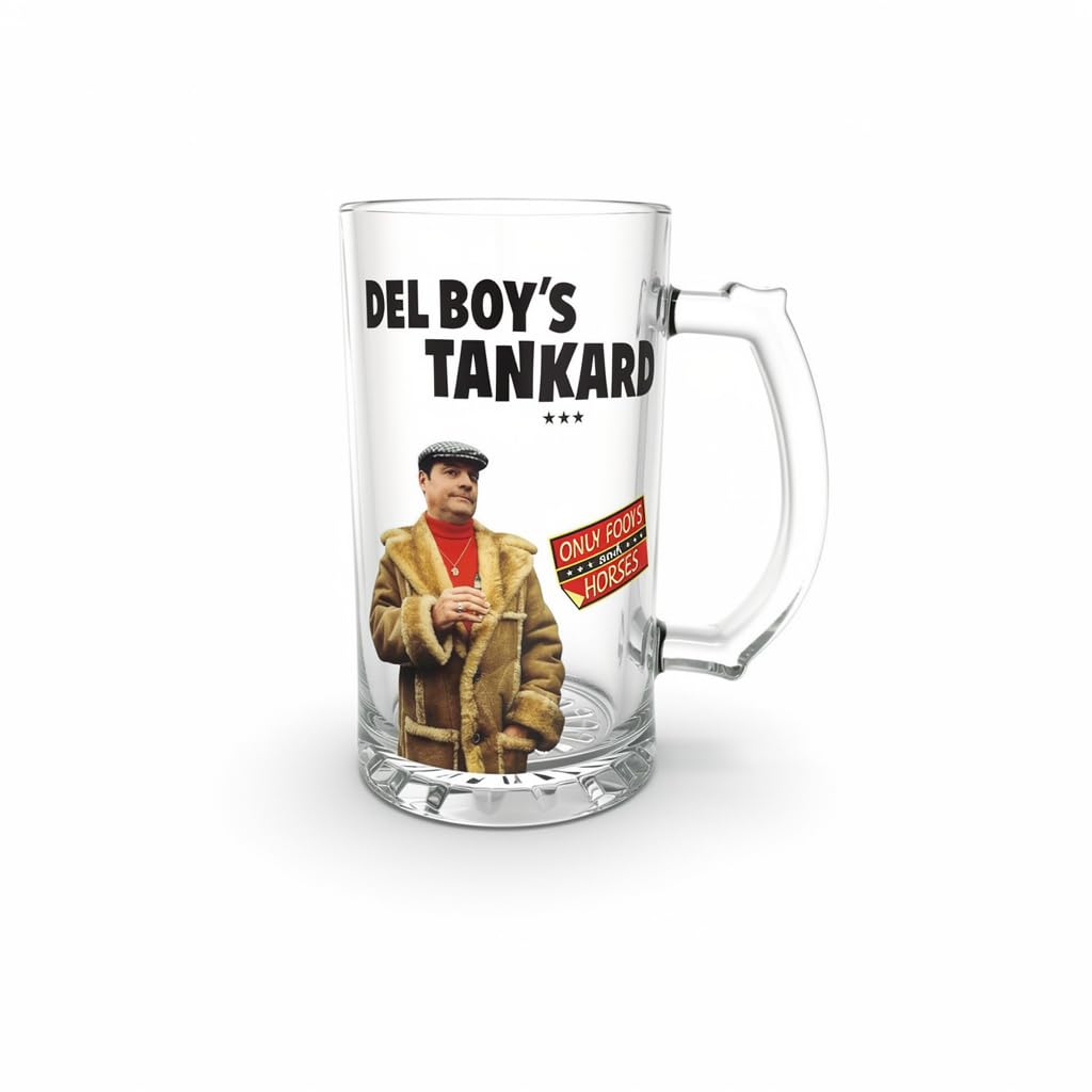 Only Fools and Horses Dave's Beer Tankard Glass Retro 80s TV Show Novelty Beer Mug for Pint/Mini Classic Beer Yellow Color Gifted Box for Him, Show fan's & Collector licensed Merchandise (Pack of 1)