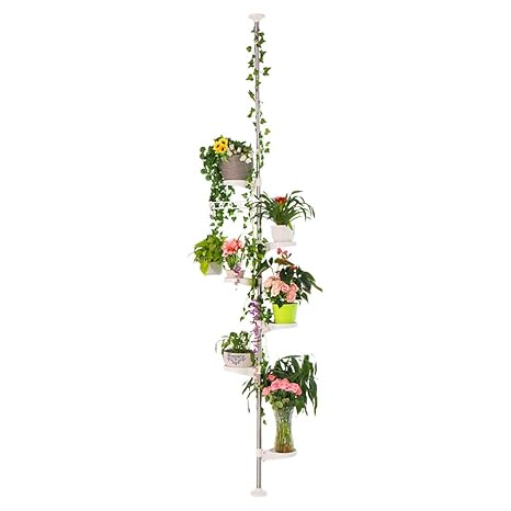 Hershii 7 Layer Tension Pole Plant Stand Indoor Decorative Metal