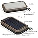 Solar Charger, 8000mAh 3-Port USB and 21LED Light Solar Power Bank Portable Battery Cellphone Charger, Solar Panel for Emergency Outdoor Camping Hiking for IOS and Android cellphones (Coffee+Black)
