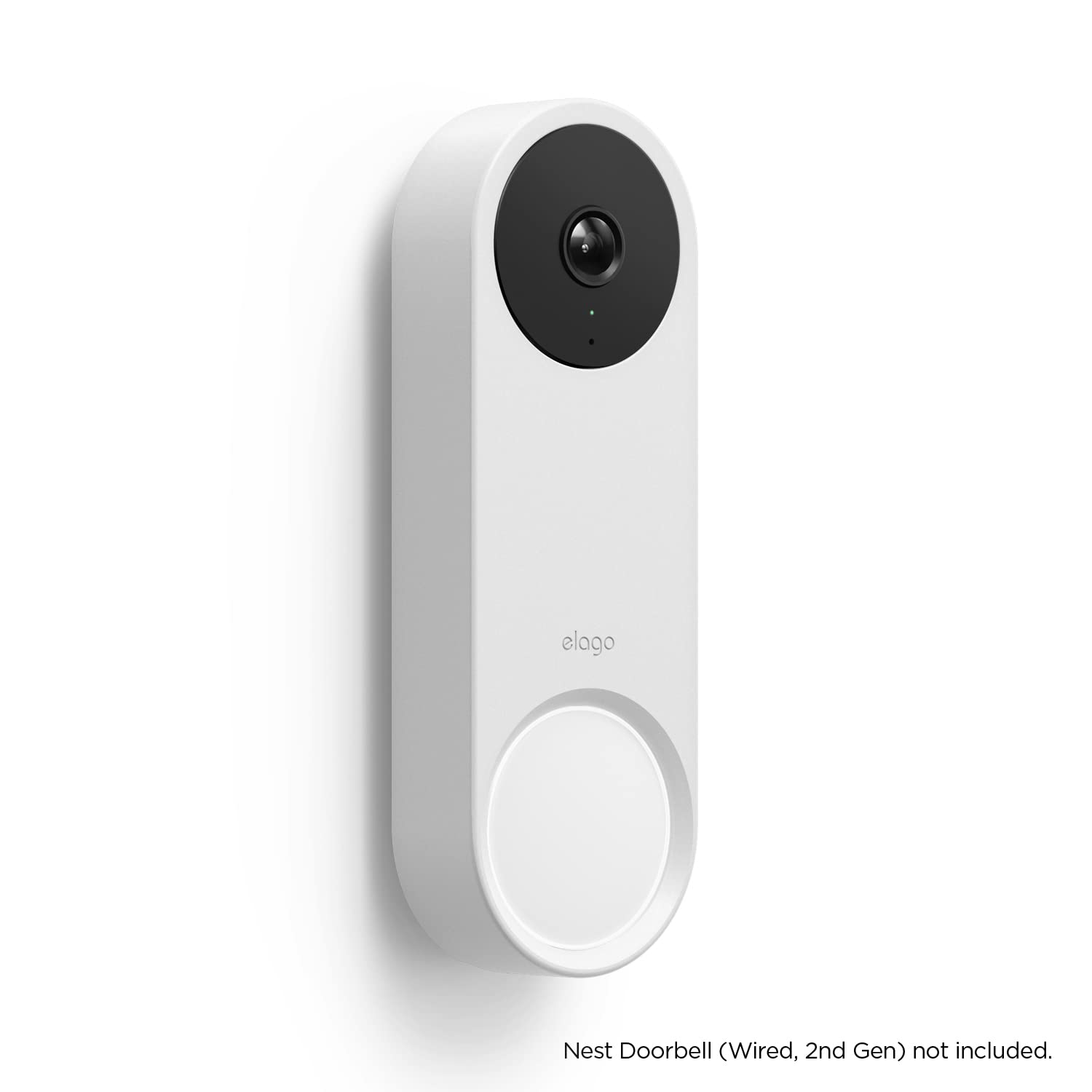 elago Silicone Case Compatible with Google Nest Hello Video Doorbell (Wired, 2nd Gen) - Weather and UV Resistant, Perfect Color Match, Clean Finish (Snow)