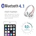 BODECIN Wireless Bluetooth Headsets, Skin Friendly Leather 3D Over-ear Stereo Sound Sport Bluetooth 4.1 Headphones for iPhone/iPad/Android Build in Mic Support TF Card(Rose Gold)