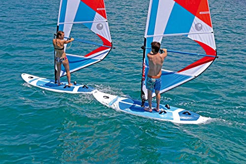 BIC Sport Tough-Tec Beach Windsurfer, White/Blue, 225D - Thumbnail 3
