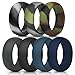 ThunderFit Silicone Wedding Rings for Men, Rubber Engagement Bands 8.7mm Wide 2.5mm Thick - 1/2/3/4/5/6/7/12/16 Variety Multipack (Pack E - Size 7.5-8 (18.2mm))