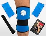 LykeLux Knee Pain Relief Gel Ice Pack Wrap - For Cold & Hot Therapy - Soothes Arthritis & Meniscus Aches, Swelling, Elbow, Thigh & Forearm Pain – Extra Gel Pack, Pressure Strap & E-book Included