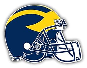 Amazon.com: Michigan Wolverines NCAA Football Helmet Logo Art Bumper