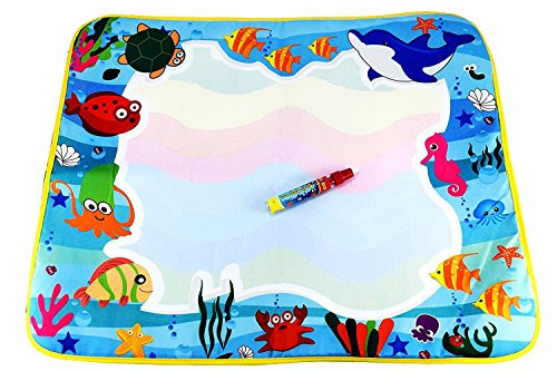Rangebow Water Doodle Mat Undersea World 60x49cm Magic Multi-Color Drawing Mat with 1 Magic Pen Aqua / Water Drawing Mat