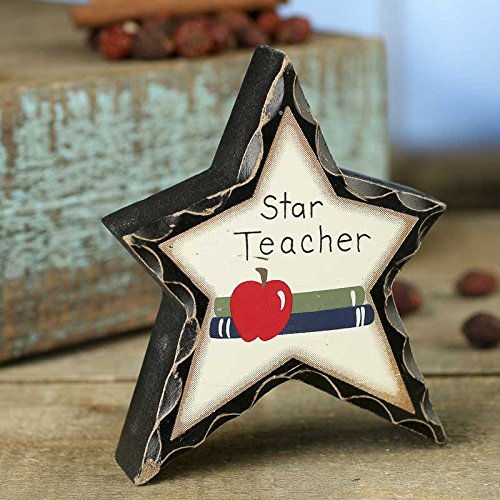 Factory Direct Craft Thick Standing "Star Teacher" Wood Star for Gifting, Displaying and Collecting