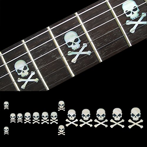 Fretboard Markers Inlay Sticker Decals for Guitar & Bass - Sideways Skull w/Crossbones