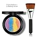 Travelmall Rainbow Cake eyeshadow blush makeup rainbow highlighter & one matching makeup brush (rainbow)