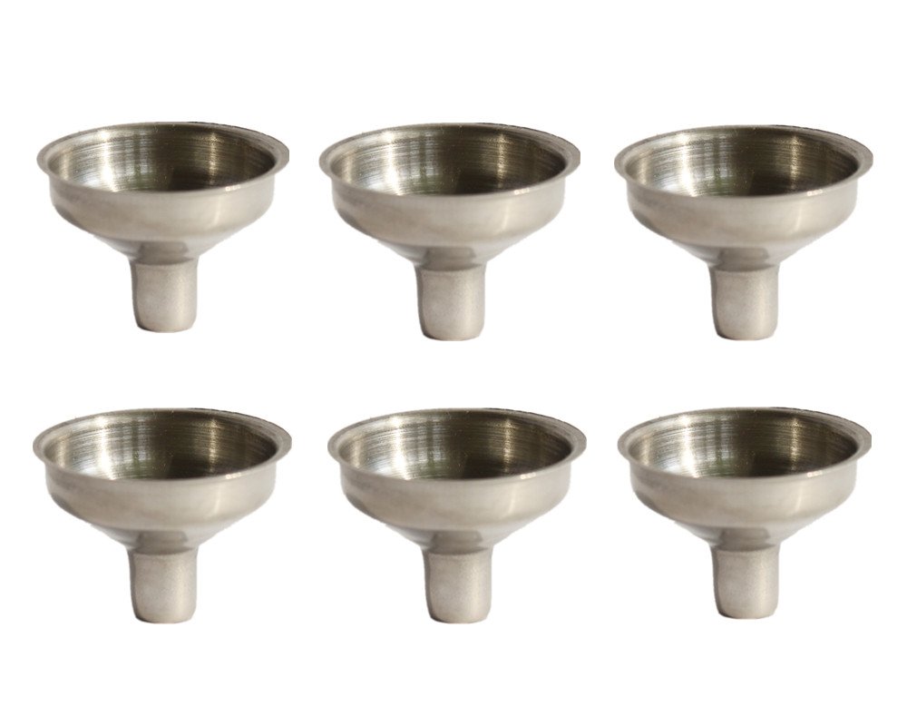 Pack of 6 Stainless Steel Mini Funnel for Essential Oil Bottle, Flasks