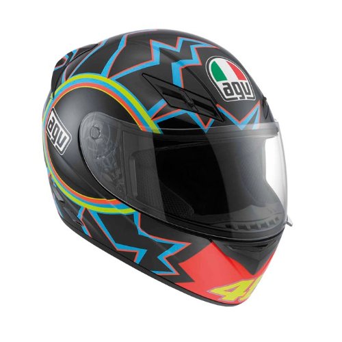 AGV K3 Helmet - 46 (MEDIUM) (BLACK/ORANGE/BLUE)