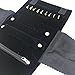 UnionPlus Small Velvet Travel Jewelry Case Roll Bag Organizer for Necklace Bracelet Earrings Ring, Black