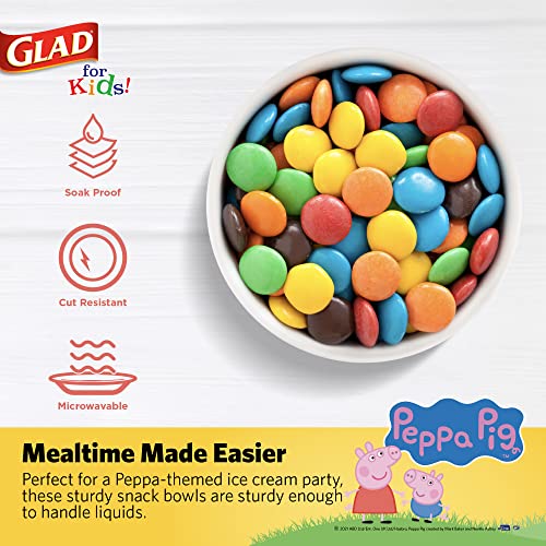 Glad for Kids 12 oz Peppa Pig Friends Paper Snack Bowls with Lids, 120