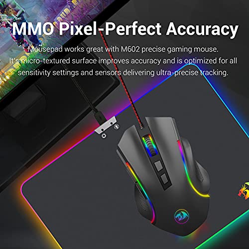 Redragon M602BA Gaming Mouse and Mouse Pad Combo, Wired RGB Backlit