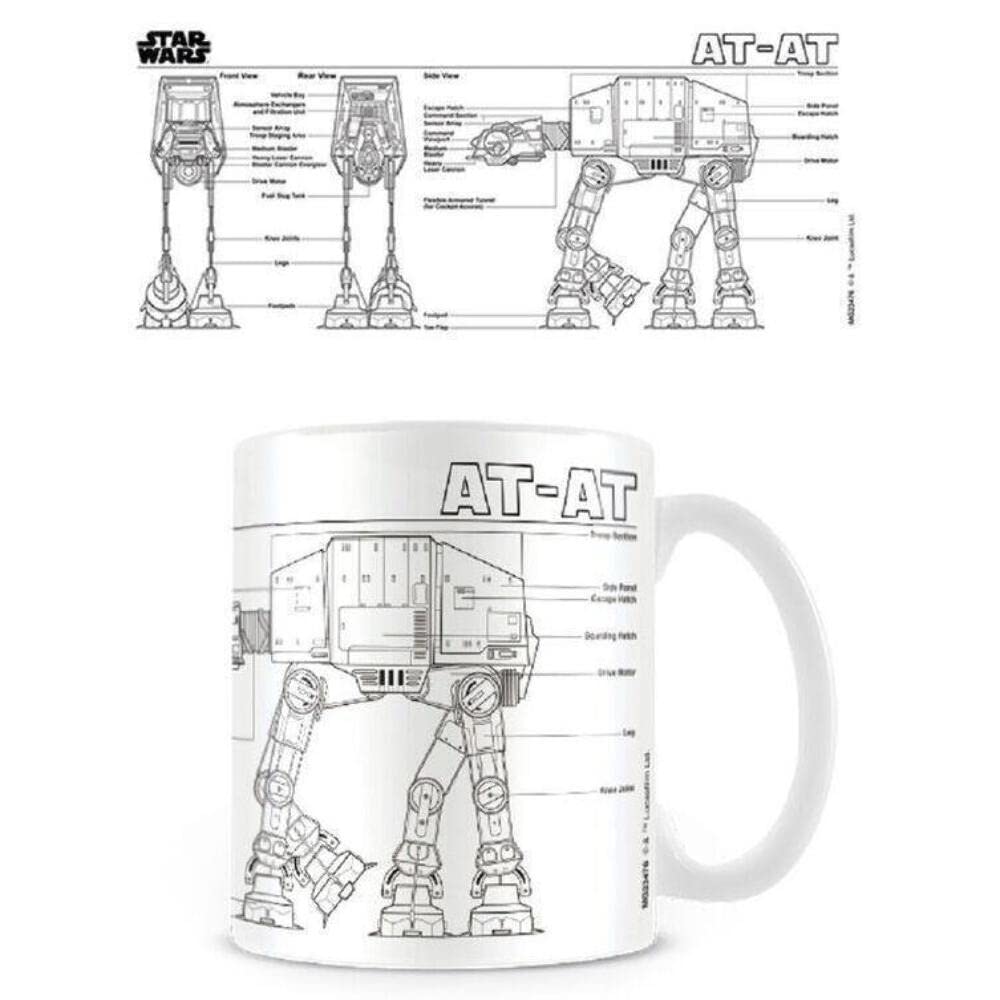 Star Wars Pyramid International "(at at Sketch) "Official Boxed Ceramic Coffee/Tea Mug, 11 oz, Multi-Colour, 315 ml