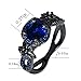Bamos Jewelry Womens Lab Blue Bright Stone Ring Promise Wedding Engagement Gift Black Gold Plated Womens Rings Size 7