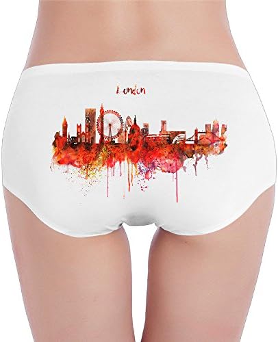 Womens Underwear London Skyline Watercolor Art Sheer Panties Low-Waist Panties