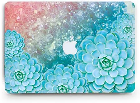 GoodMoodCases Plastic Hard Case Cover for MacBook Air 13-inch 2011-2015 (A1369 &amp; A1466) without CD Rom - Blue Marble Succulents