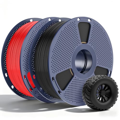 SUNLU 2KG TPU 3D Druck Filament 1.75mm, Industrietaugliches 95A Filament TPU, Verschleißfest, Flexibel, Hochelastisch und Reißfest, Maßgenauigkeit ±0.03mm, 1KG/