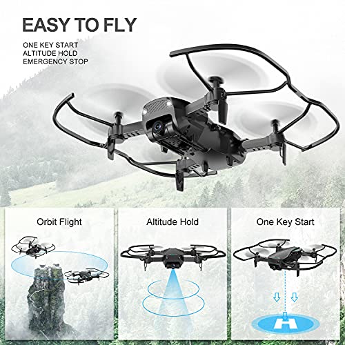 HR Q1 Drone with 1080p Camera,Foldable Drones for Kids and Adults,Quadcopter Helicopter for Beginner with Altitude Hold,Follow Me,Carrying Case,RC Toys Gifts for Boys Girls and Adults